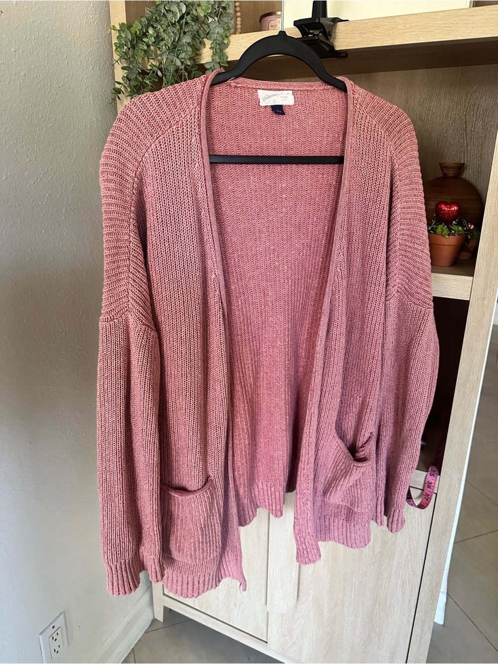 Universal Thread Dusty Rose Open-Front Knit Cardigan